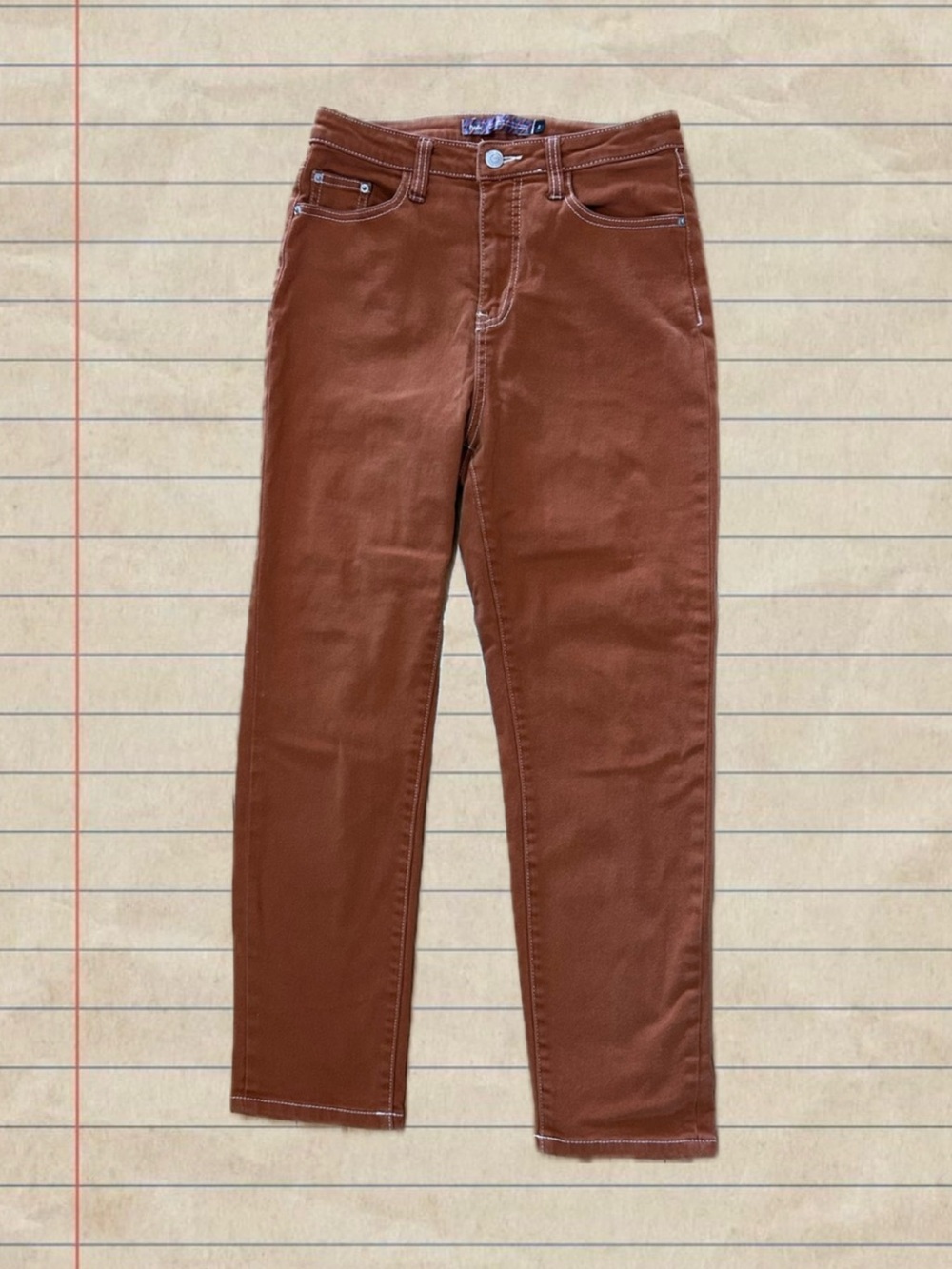 Women’s High-Rise Skinny/Mom Jeans in Rust